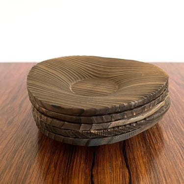Freeman Lederman Kenji Fujita / Tackett Associates Wood Saucers for Coffee Cups - Set of 5 