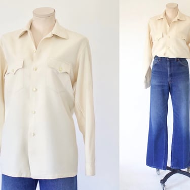 1940s Diamond Shirt Co San Francisco Western Button Down Rayon Shirt - Vintage 40s Menswear - Small 