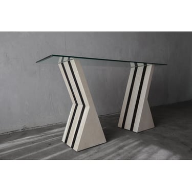 Pair of Tessellated Marble Table Bases by Maitland Smith 