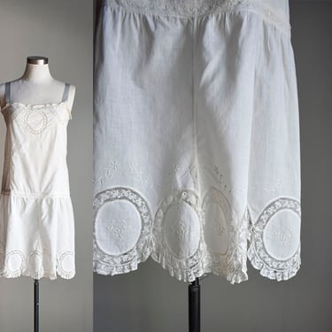 1920s Handmade White Cotton lace Nightgown 