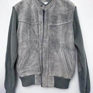 Suede Leather Jacket Sweater Coat LARGE 44