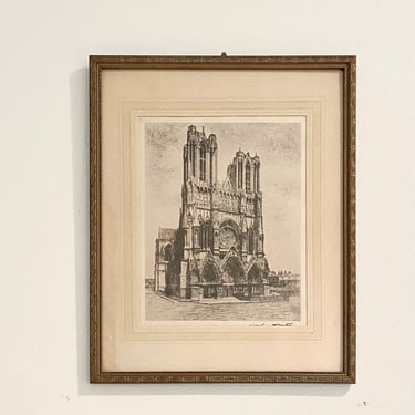 Beautiful Vintage Sketch of Paris Notre Dame - Signed / French Culture / France 