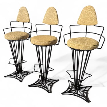 Mid Century Modern Joal Flex Iron Barstools 