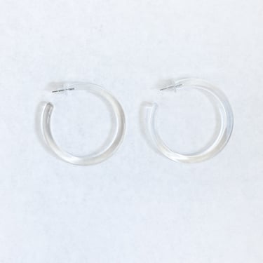 90s Oversized Clear Plastic Large Hoops Pierced Earrings 