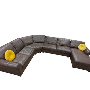 4pc Chocolate Leather Sectional