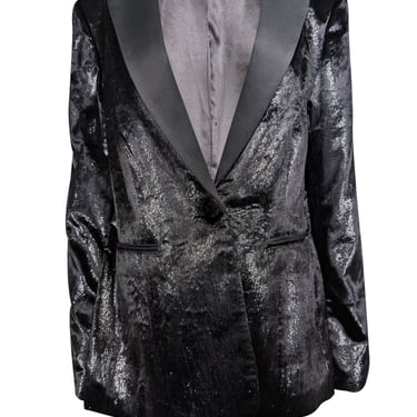 Frame - Black Velvet Metallic Blazer Sz 10