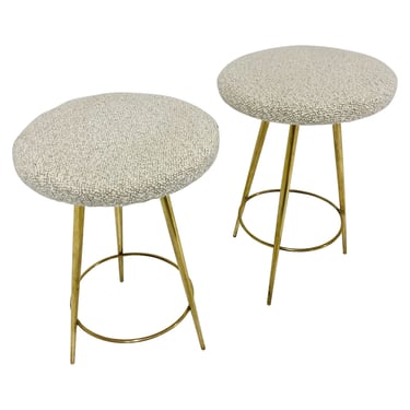 Italian Brass Stools Style of Ico Parisi, Italy 1950