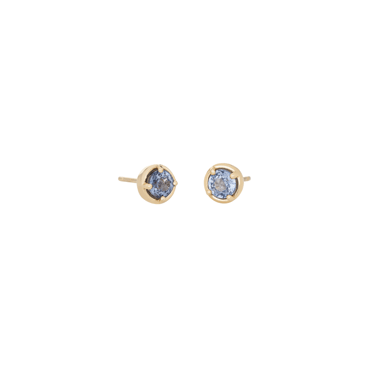 Light Blue Sapphire Dot Studs