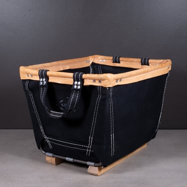 Steel Canvas Basket Corp Baskets with Leather Trim