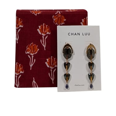 Chan Luu - Gold & Labradorite Mix Rise Dangle Earrings