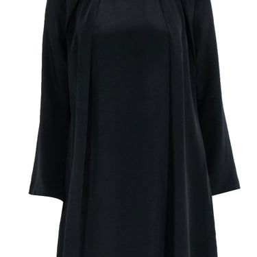 3.1 Phillip Lim - Black Silk Long Sleeve Dress w/ Beaded Neckline Sz 6