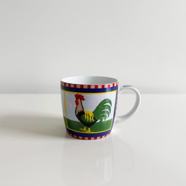 Colorful Rooster Mug Porcelain by Nantucket Home China Vintage 