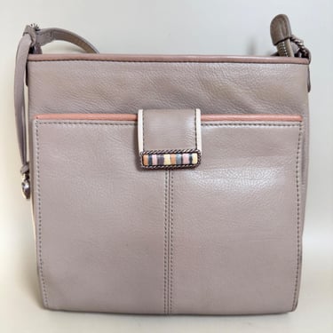 Vintage Gray Leather Crossbody Bag - Functional Pockets | Wallet Style | Adjustable Strap | Travel purse | Retro Purse | Capsule Bag 