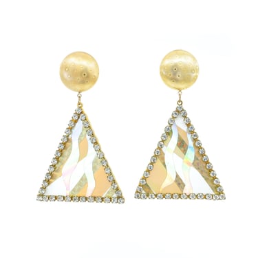 Rhinestone Studded Geometric Drop Earrings