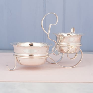 Vintage Silverplate Milk and Sugar in Stand