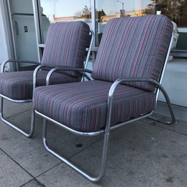 Pair Vintage Outdoor Lounge Chairs