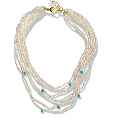 Freshwater Seed Pearl Cascade Necklace