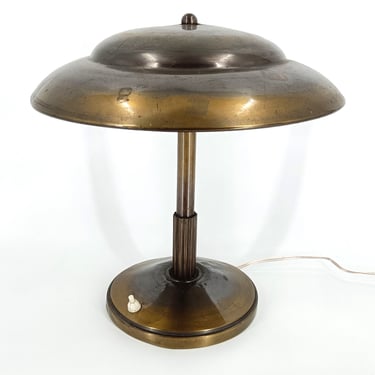 Art deco copper desk lamp, 1930s - antique copper desk lamp - mushroom desk lamp  - french art deco desk lamp - art deco design 