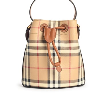 Burberry 'Check' Bucket Bag In Brown Polyurethane Blend Women