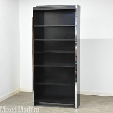 Milo Baughman Style Chrome Bookcase John Stuart 