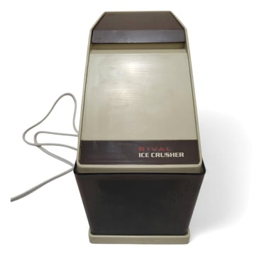 1970s Vintage Rival Electric Ice Crusher, Model 840, Portable Compact, Made in USA, Small Countertop Appliance, Retro Kitchen Barware 