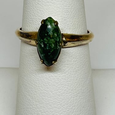 10K Gold Filled Marquise Cut Jade Ring
