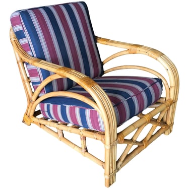 Restored Three-Strand "1940s Transition" Rattan Lounge 