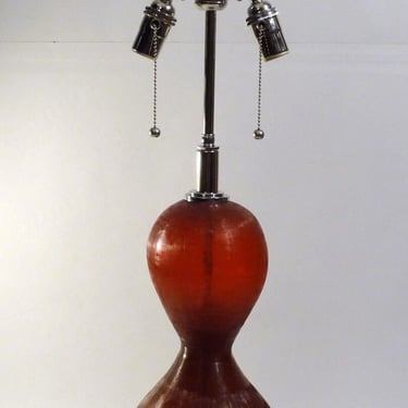 Mid Century Modern Italian Art Glass & Lucite Table Lamp 