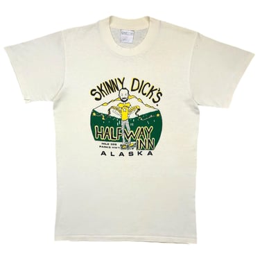 Vintage 90s Skinny Dick’s Halfway Inn Funny Alaska Destination/Souvenir Style Graphic T-Shirt Size Medium/Large 