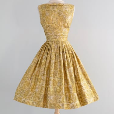 The Perfect 1960's Polished Cotton Summer Day Dress / S