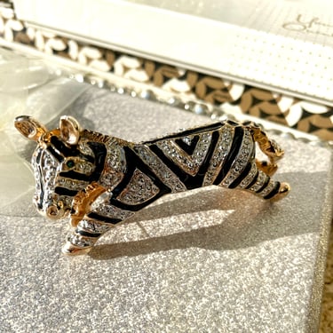 Joanna Buchanan Enamel Jeweled Zebra Brooch