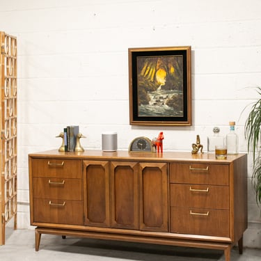 Elegant Walnut Vintage Dresser