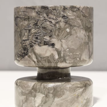 Angelo Mangiarotti Gray Marble Vase