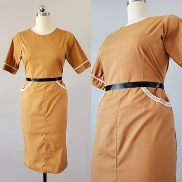 1970s Dress with Pockets 70's Shirt Dress 70s Women's Vintage Size Medium 