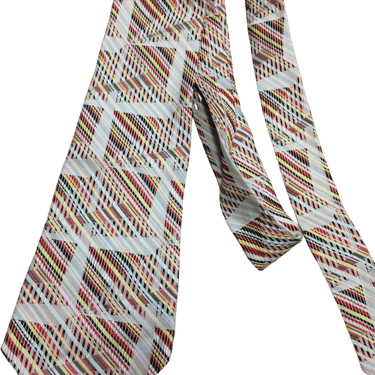 70s Abstract Necktie Mens Tie Striped Print
