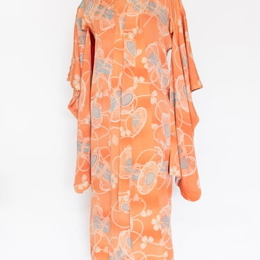 1950s Kimono Silk Japanese Robe 