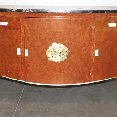 Burled Walnut Inlaid French Art Deco Buffet Sideboard Attributed Leleu