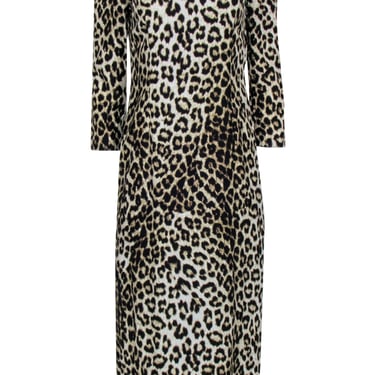 Rag &amp; Bone - Leopard Print Long Sleeve Shift Dress Sz 6