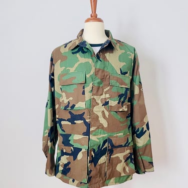 Vintage Camouflage / Military / Jacket / 1970s / Unisex / FREE SHIPPING 