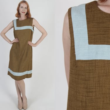 60s Vertical Striped Scooter Dress Soft Rayon Mod Squad Frock Vintage Plus Size Geometric Sunbdress XL 