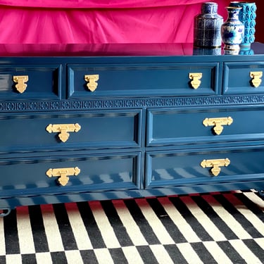 Lacquered Dresser in Navy - Vintage Shangrila 