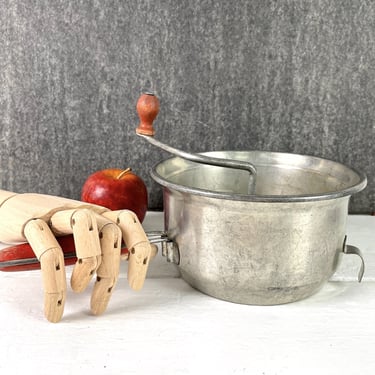 Foley Food Mill - red wood handles - 1930s vintage kitchen tool 
