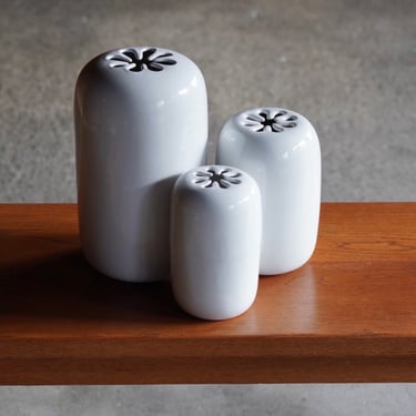 David Gil Spark White Ceramic Vase Set (3) 