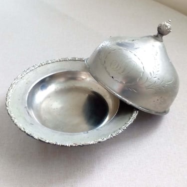 Superior Silver Co. butter dish Vintage silver plated lidded plate 