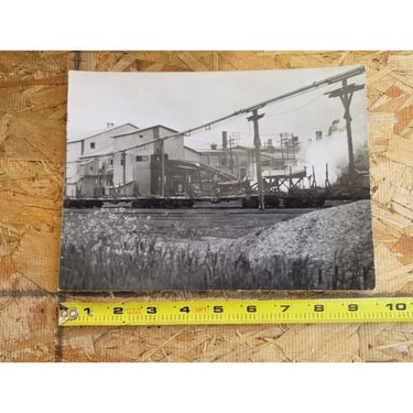 B&W Railroad Train Photo Steam Engine Coal Passenger Car Railyard Railway B1 