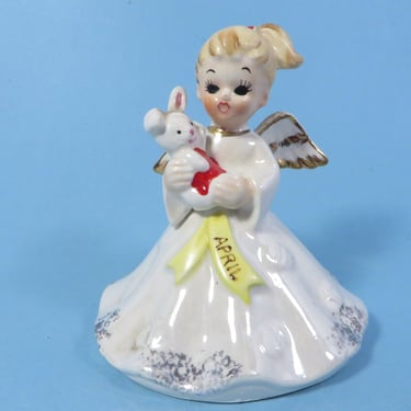 Vintage Norcrest April Birthday Angel with Bunny 