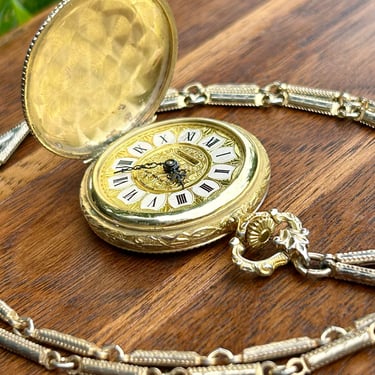 Vintage Sheffield Pocket Watch Pendant Necklace Retro Women’s Fashion Wind Up Clock 