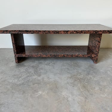 80's Postmodern Organic Granite Rectangular  Bench  Or Coffee Table 