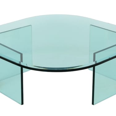 Leon Rosen Pace Collection Glass &amp; Brass Low Table
