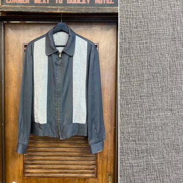 Vintage 1950’s Two-Tone Rayon Gabardine Ricky Rockabilly Jacket, 50’s Reversible Jacket, Vintage Clothing 
